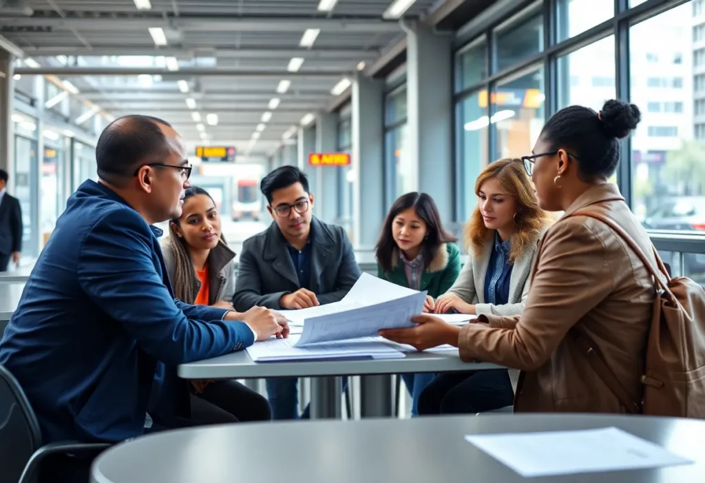 Representatives discussing public transportation plans for Mecklenburg County