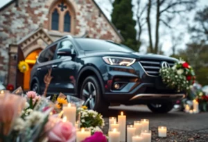 Memorial outside a church for a missing mother in Charlotte