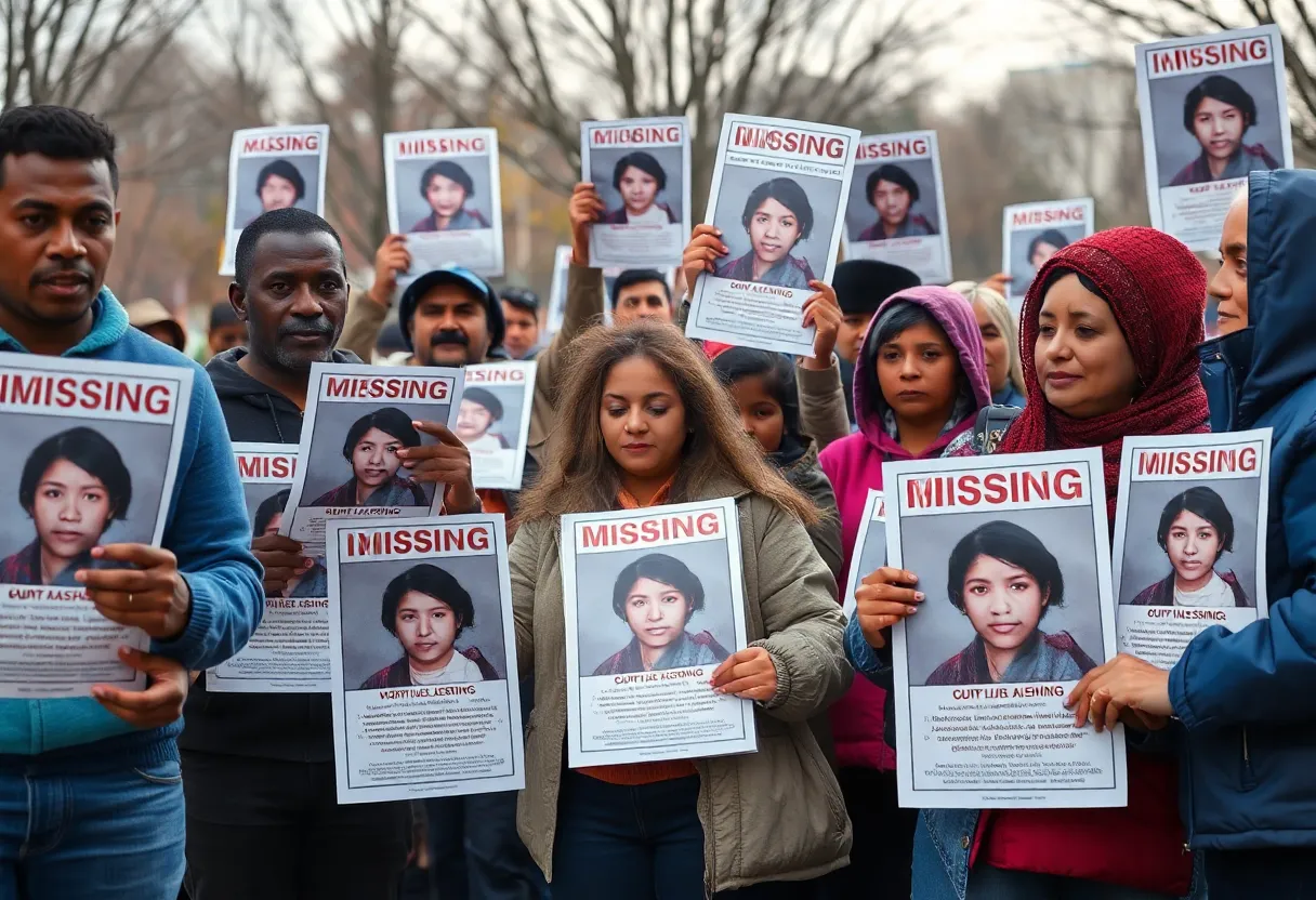 Community members sharing information for missing mother Frezja Baker