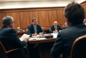Courtroom scene from the NASCAR antitrust trial