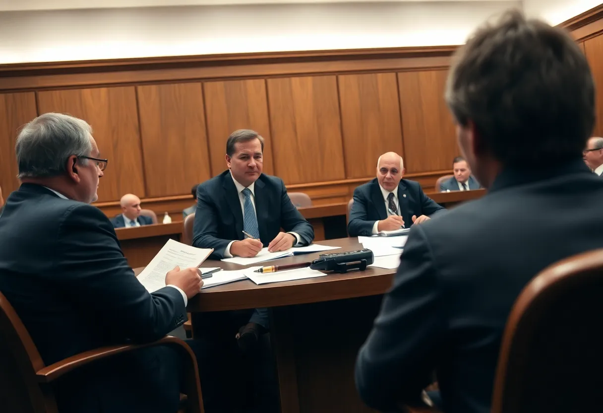 Courtroom scene from the NASCAR antitrust trial