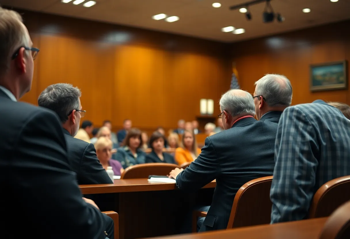 Courtroom image from the NASCAR legal battle