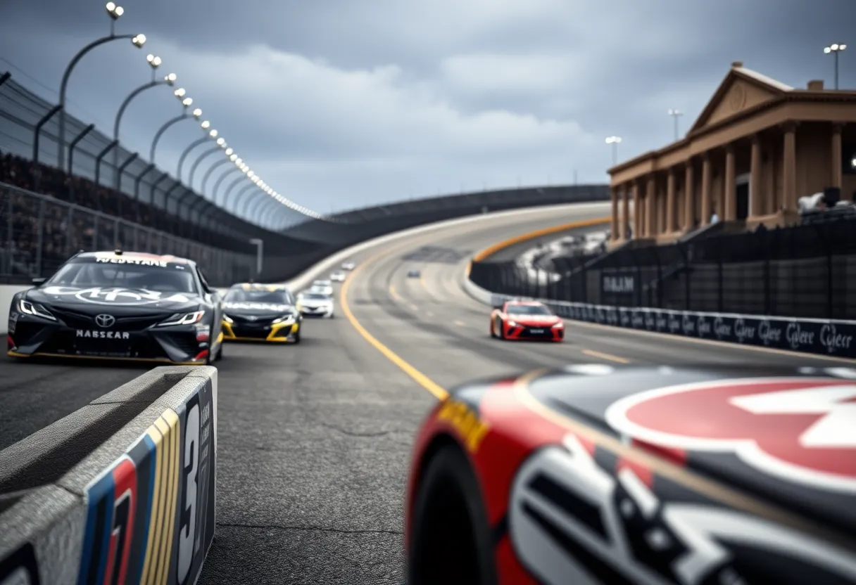 NASCAR race cars on track amidst legal disputes