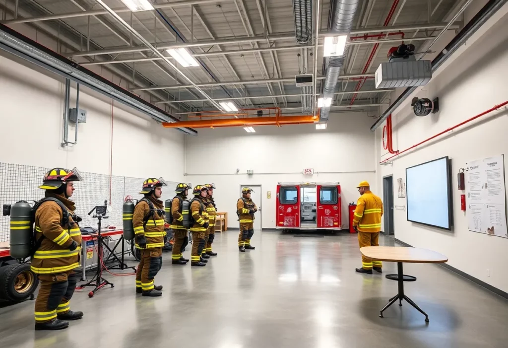 Firefighters training at the North Carolina Emergency Training Center