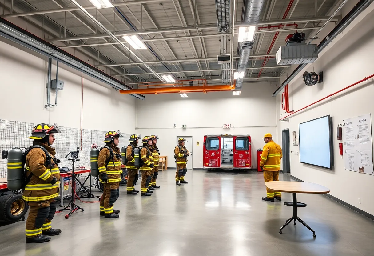 Firefighters training at the North Carolina Emergency Training Center