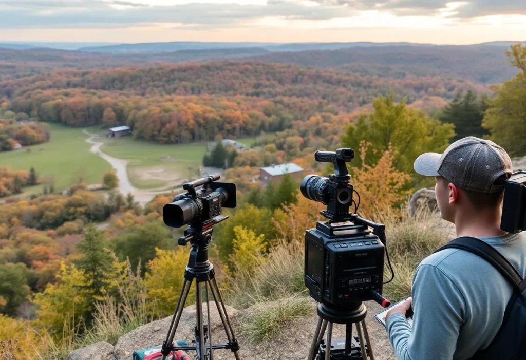Film crew working in North Carolina filming locations