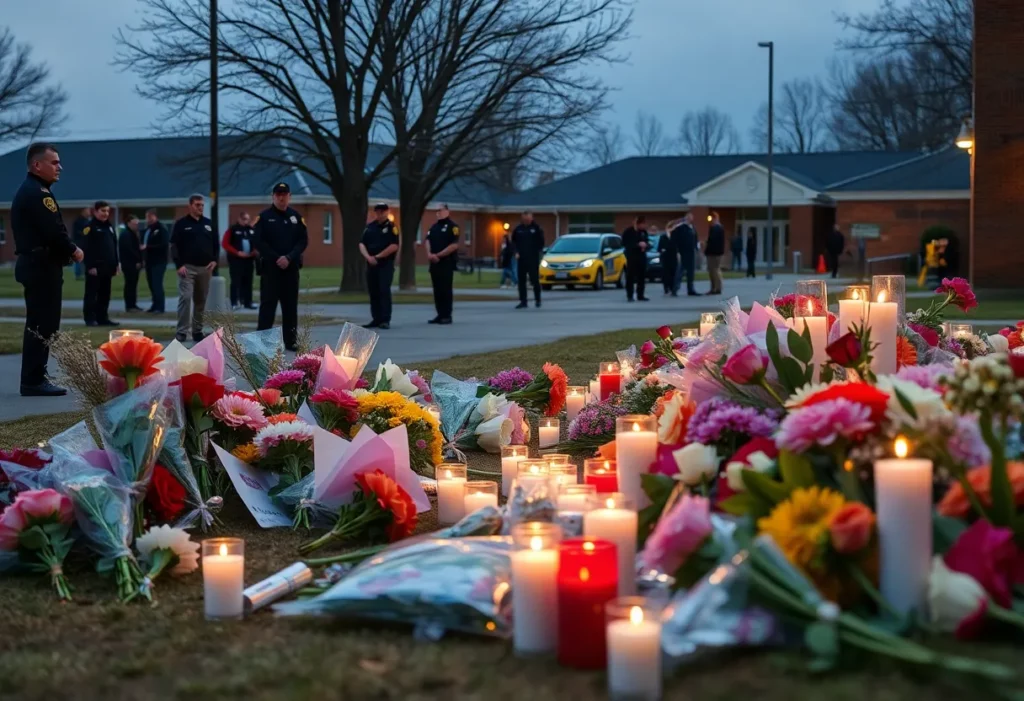 Candlelight vigil at North Forsyth High School for the student who lost their life.