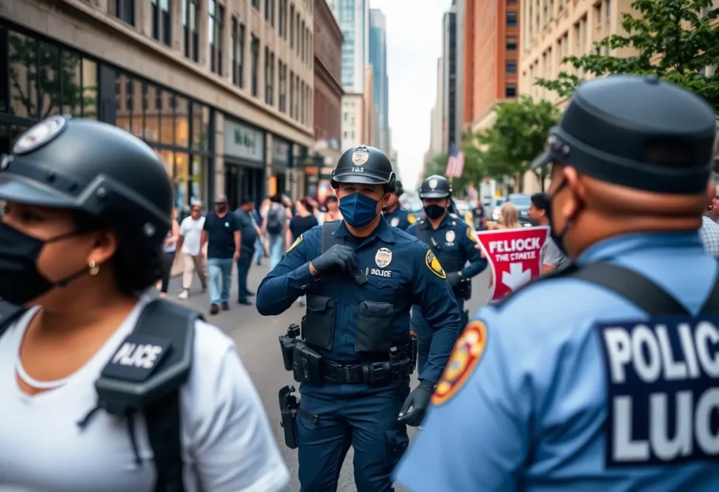 Law enforcement conducting immigration enforcement operation in Charlotte, North Carolina