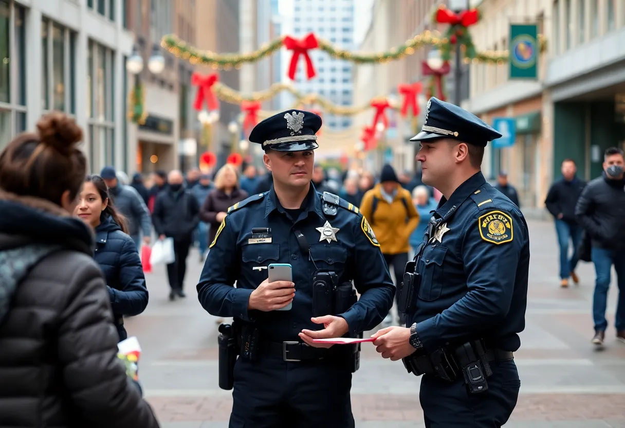 Police officers engaging with the community during Operation Safe Season in Uptown Charlotte