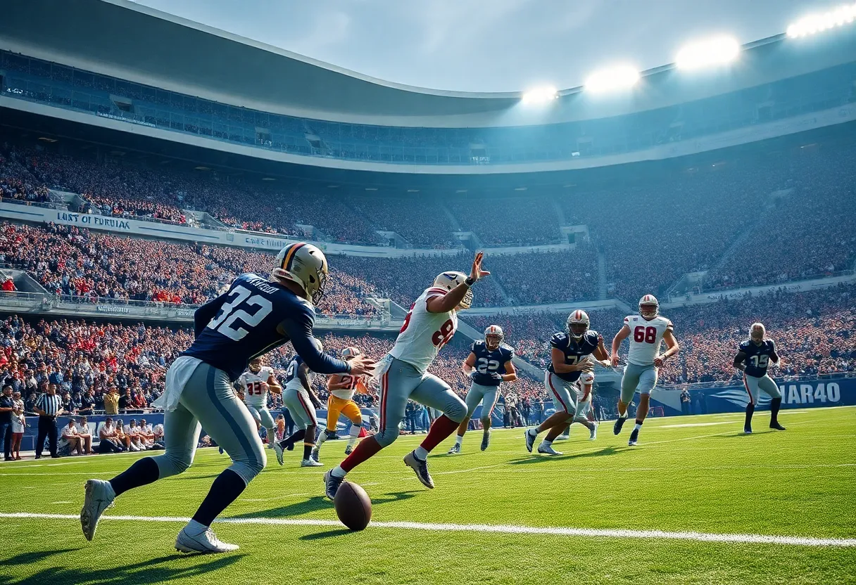 Intense football game between the Panthers and Buccaneers