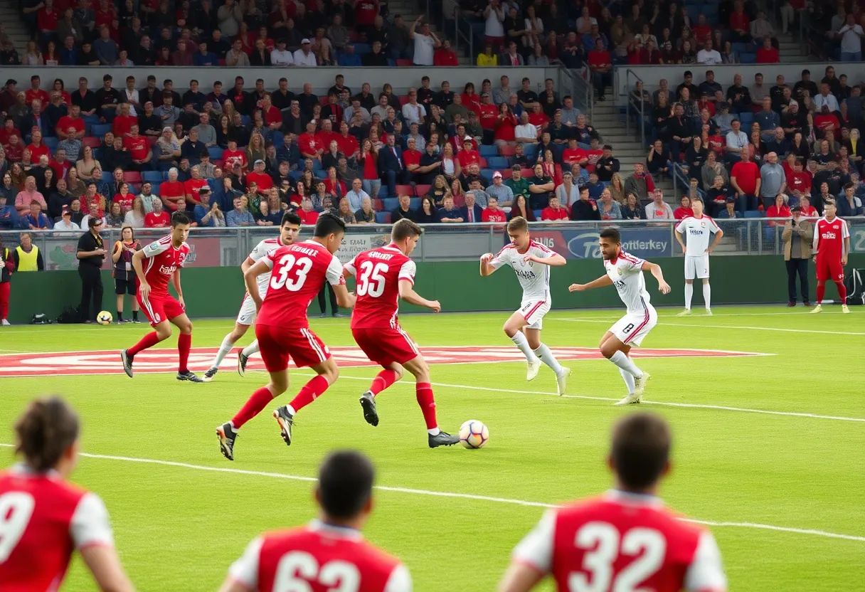 Football players from Panthers and Rams competing during an NFL game