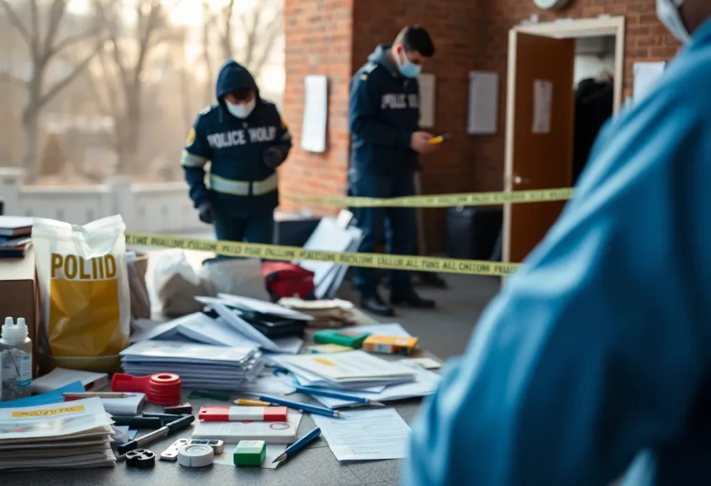 Scene of a police investigation into child exploitation.