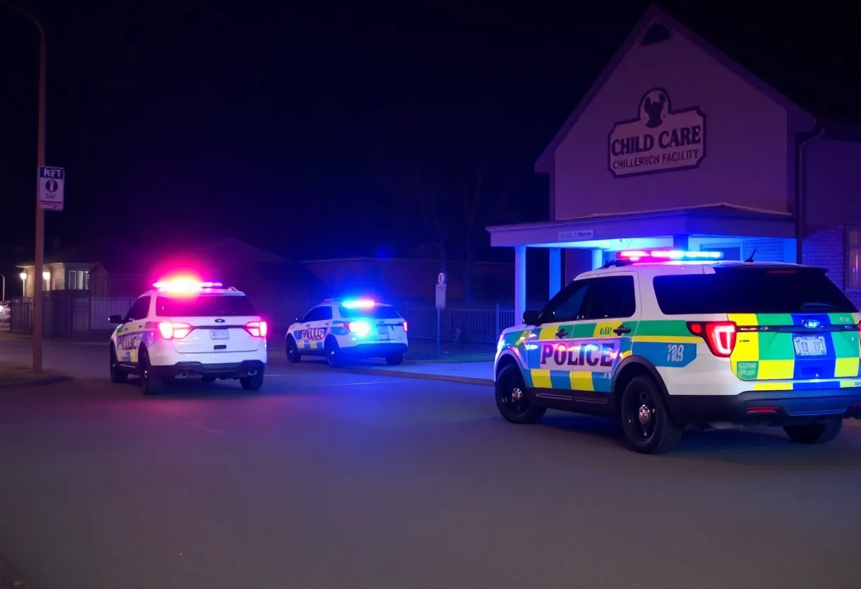 Police presence outside child care facility after shooting incident