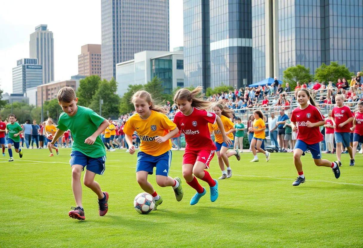 Young athletes competing in the Pop Warner National Championships in Charlotte