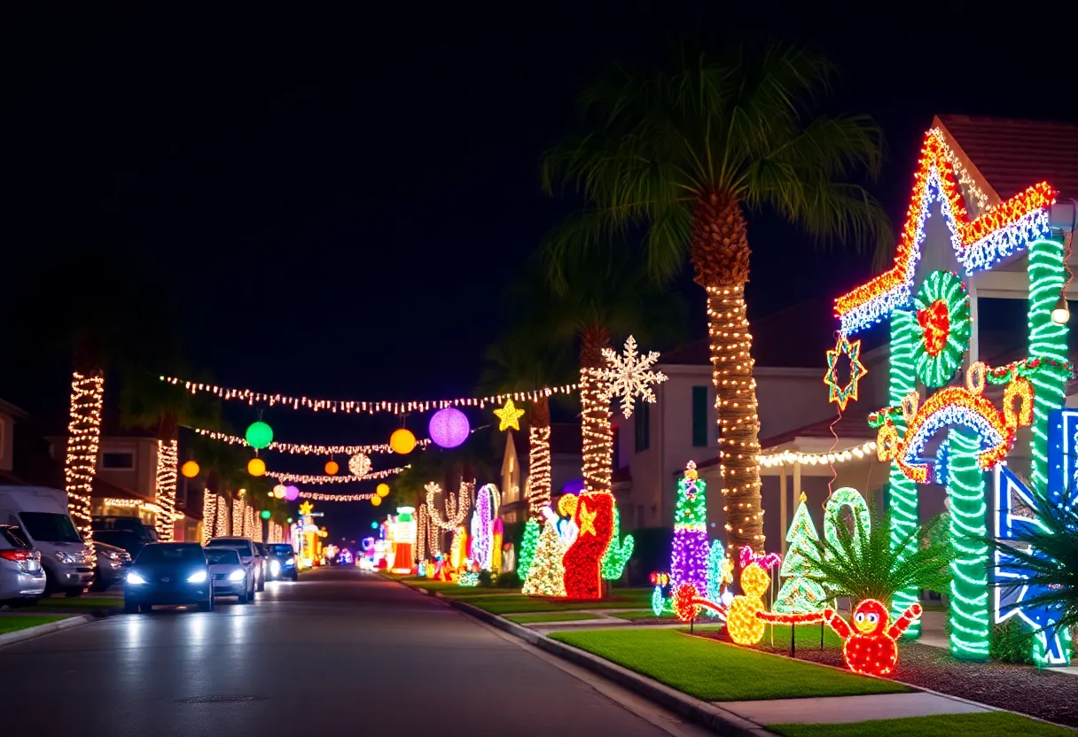 Colorful holiday light displays in Port Charlotte