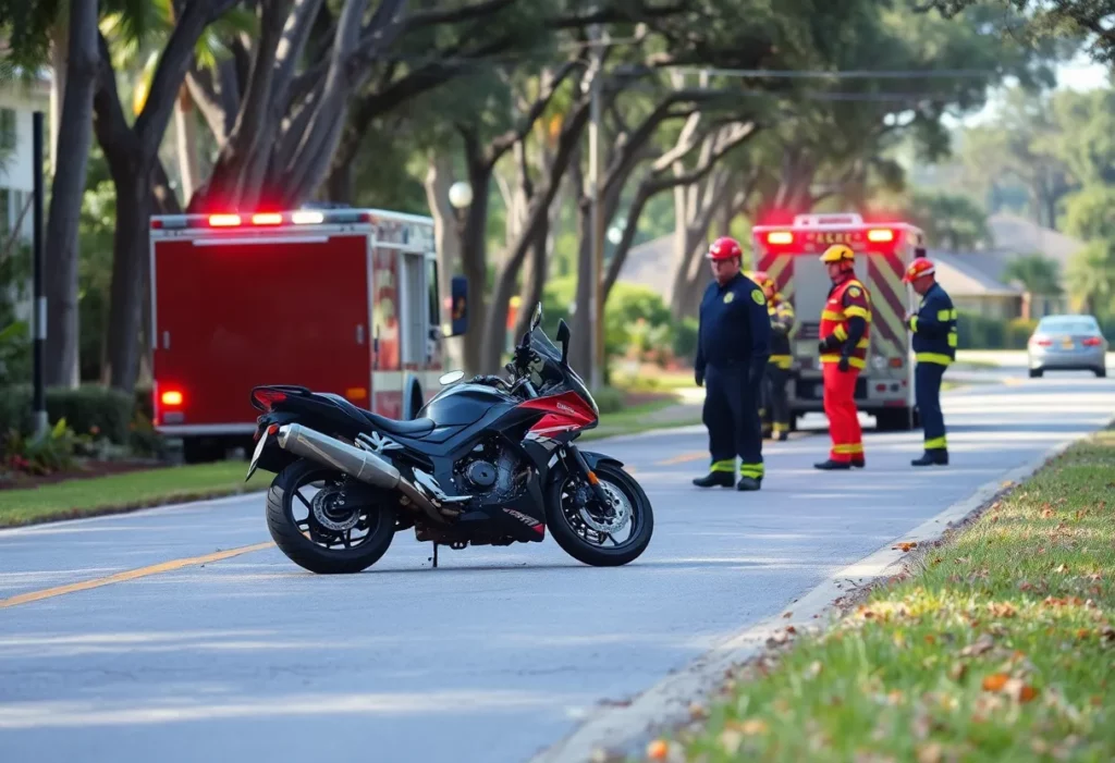 Scene of motorcycle crash in Port Charlotte