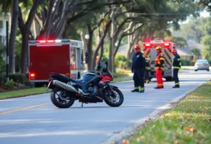 Scene of motorcycle crash in Port Charlotte