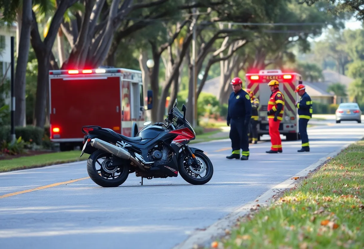 Scene of motorcycle crash in Port Charlotte