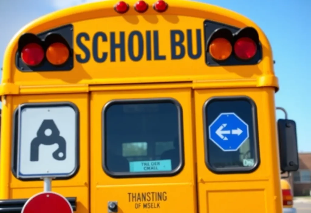 School bus and traffic safety signs