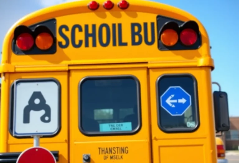 School bus and traffic safety signs