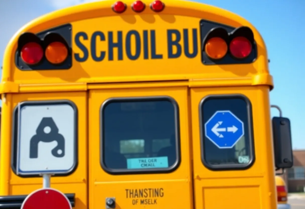 School bus and traffic safety signs