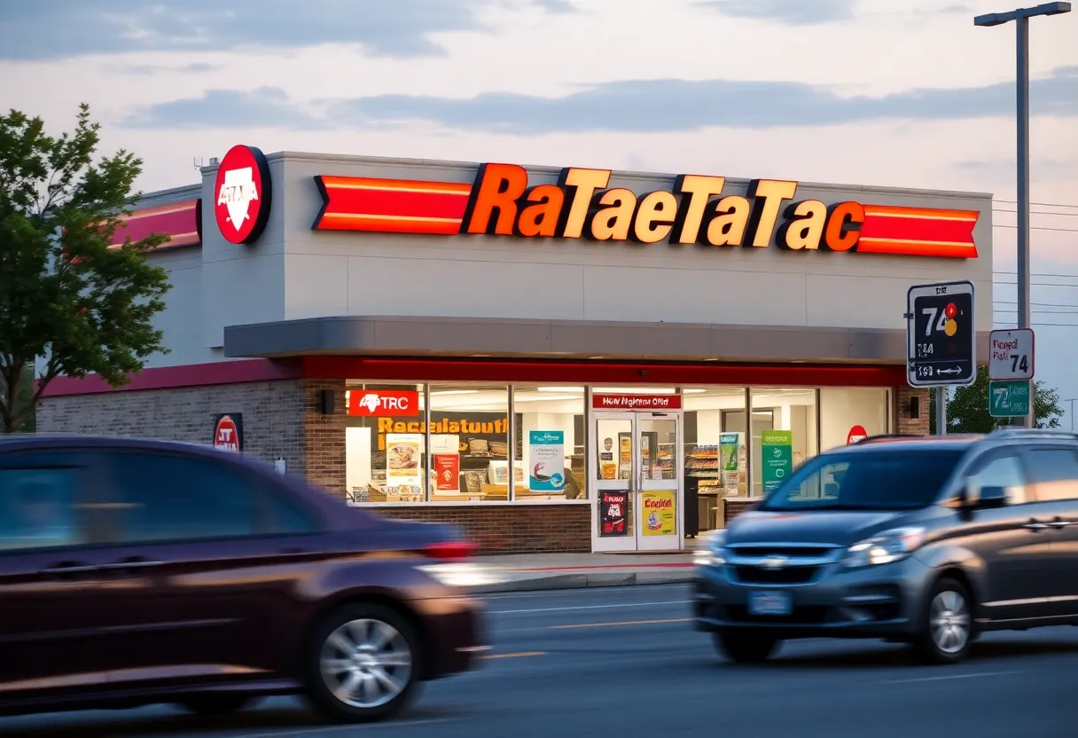Exterior view of RaceTrac convenience store in Monroe, North Carolina