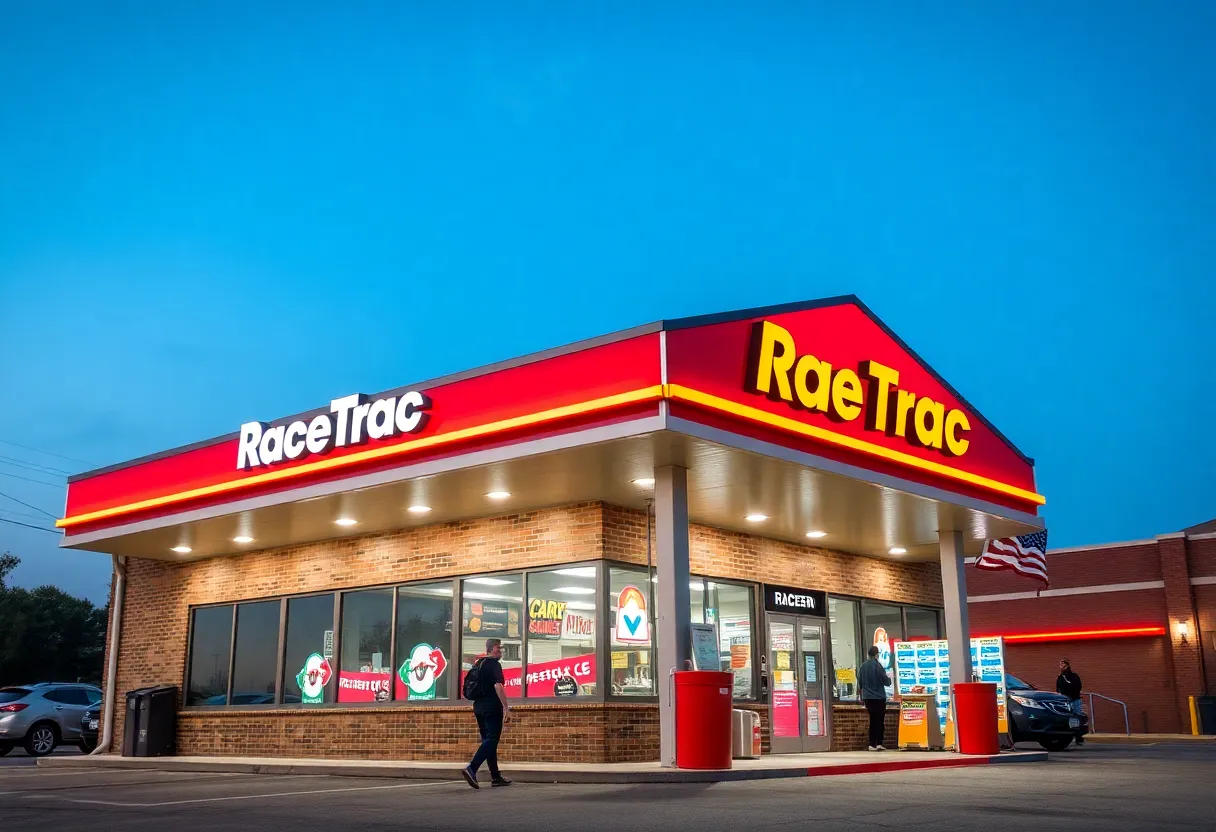 Exterior view of RaceTrac convenience store in Monroe, North Carolina