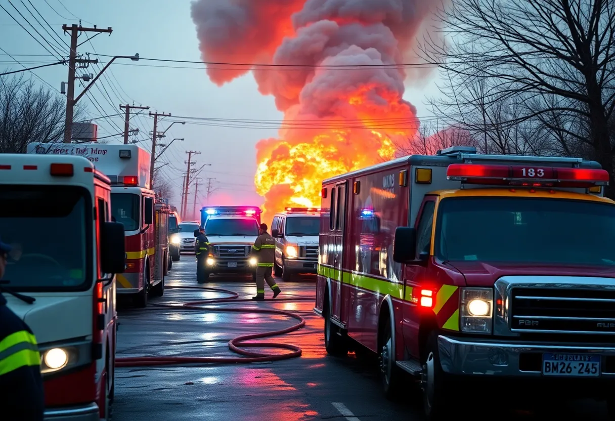 Emergency responders at the site of the Salisbury explosion