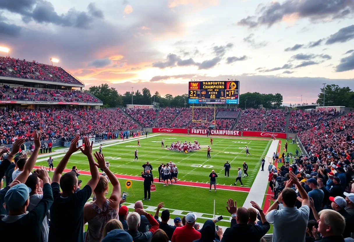 Shelby Golden Lions celebrate their championship win.