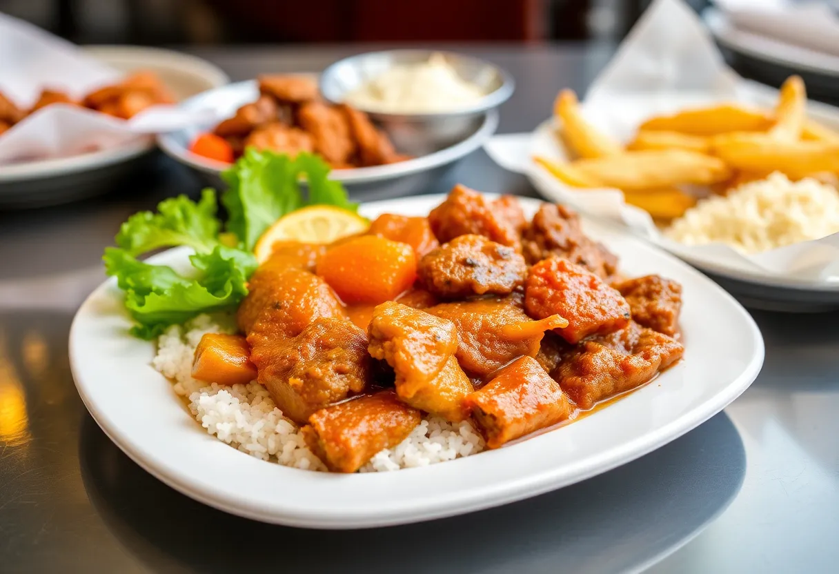 A plate of soul food including fried chicken and ribs from Londa's To-Go in Charlotte.