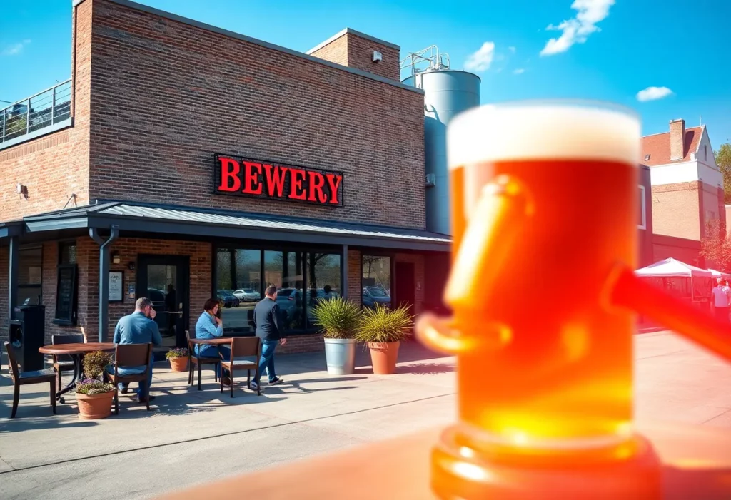 Exterior view of Sycamore Brewing in Charlotte, North Carolina