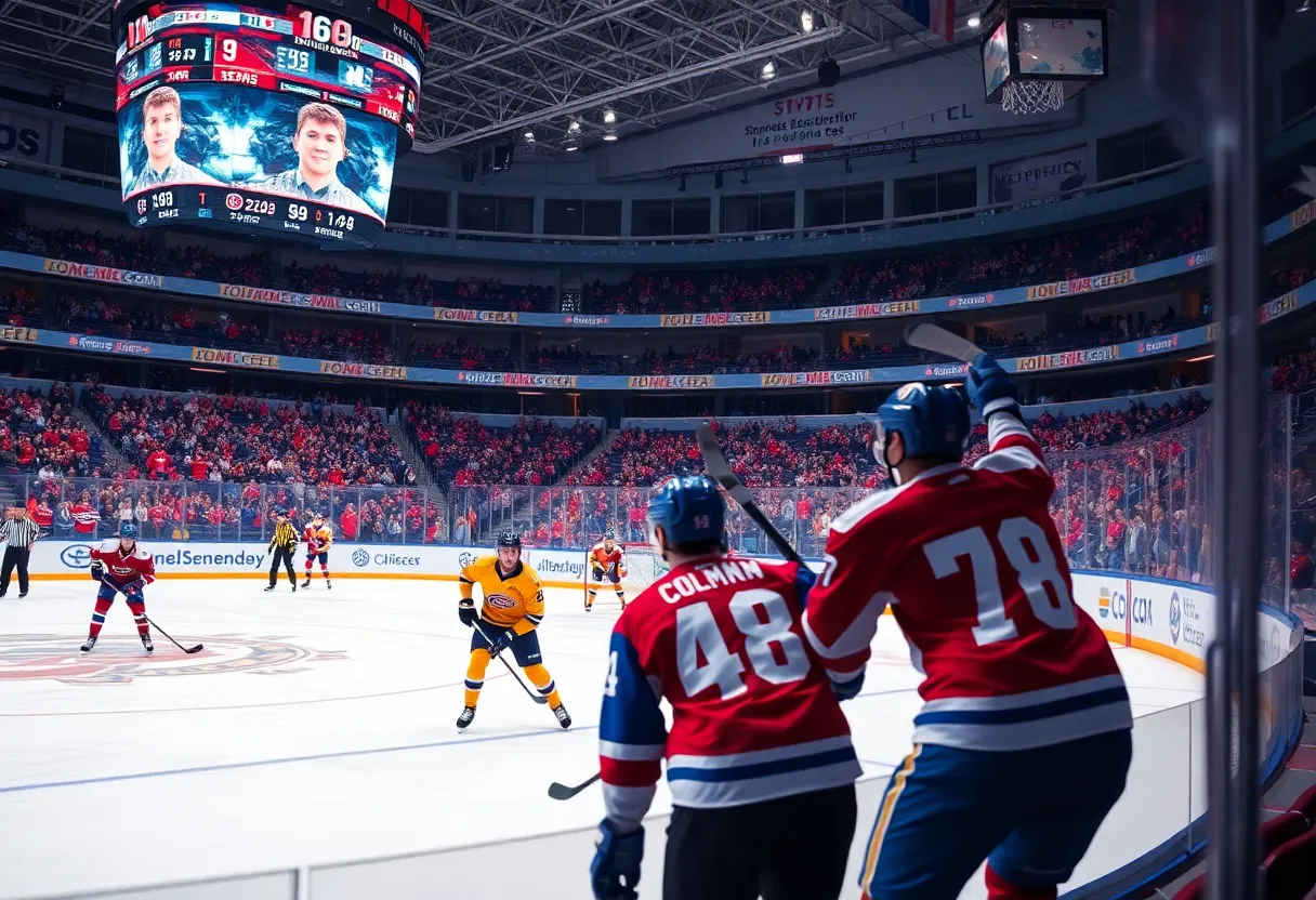 Action during the Springfield Thunderbirds game against the Charlotte Checkers