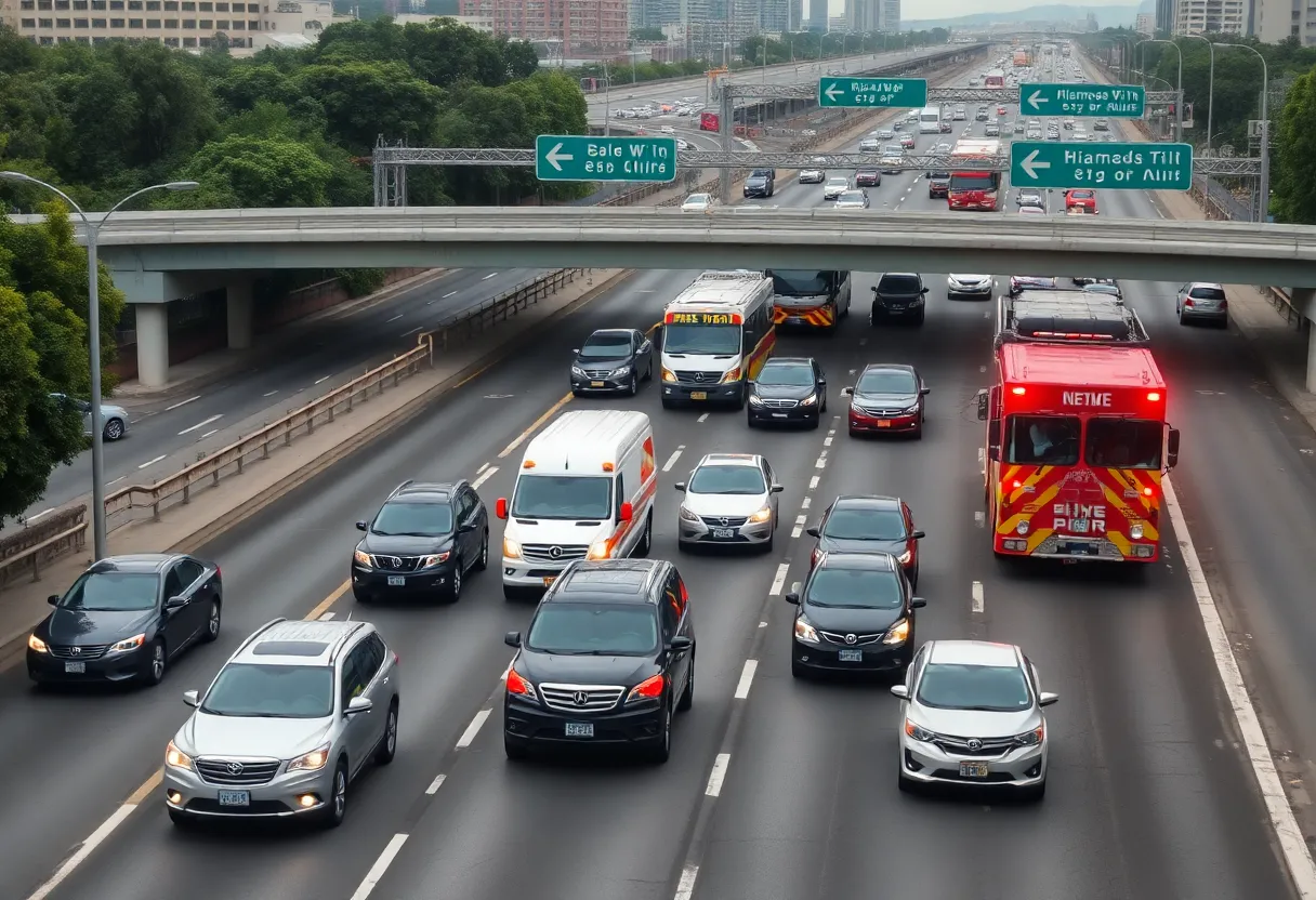Traffic congestion on Interstate 77 North into I-85 in Charlotte