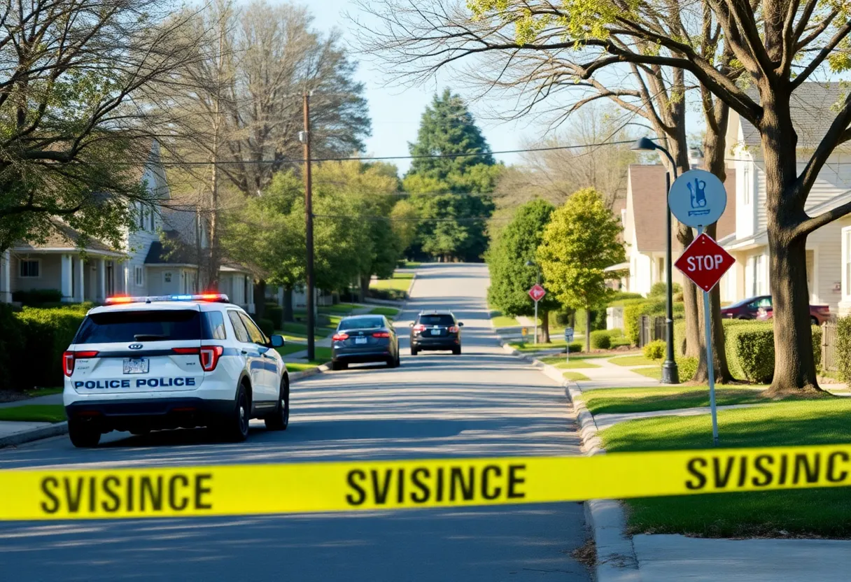 Crime scene in Union County with police activity