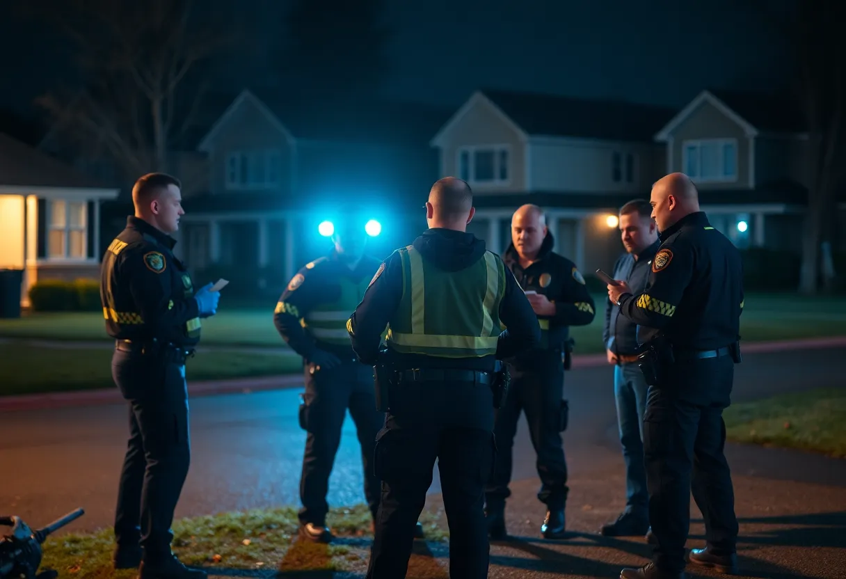 Officers working together on a juvenile crime investigation