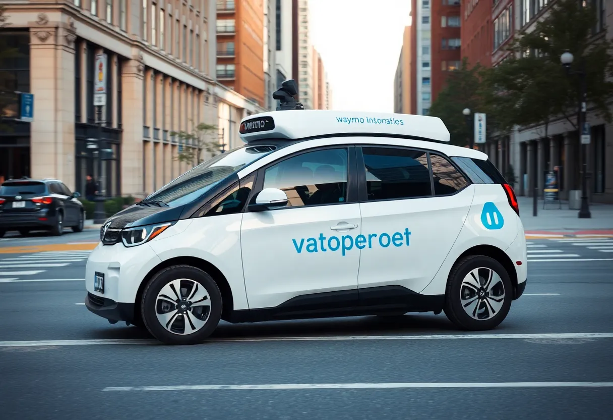 Waymo self-driving car on Los Angeles street