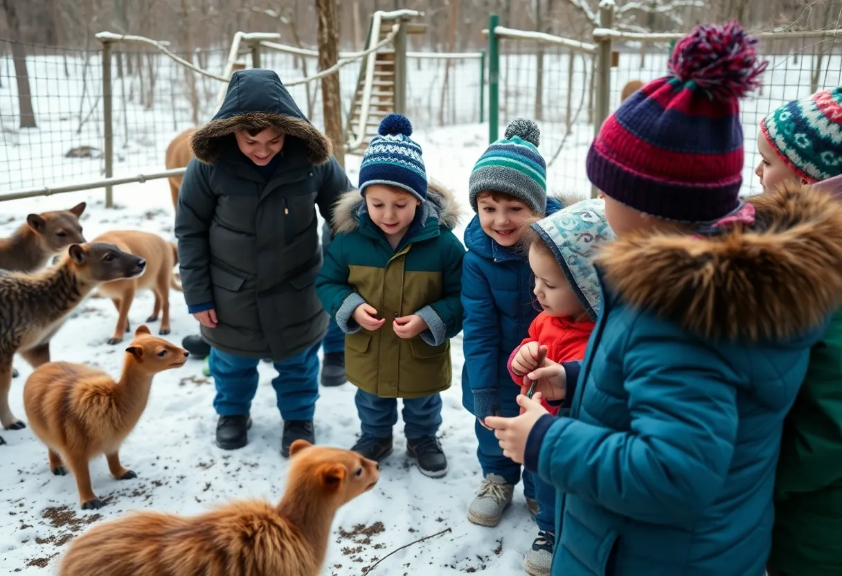 Children participating in the Winter Critter Camp at Rescue Ranch