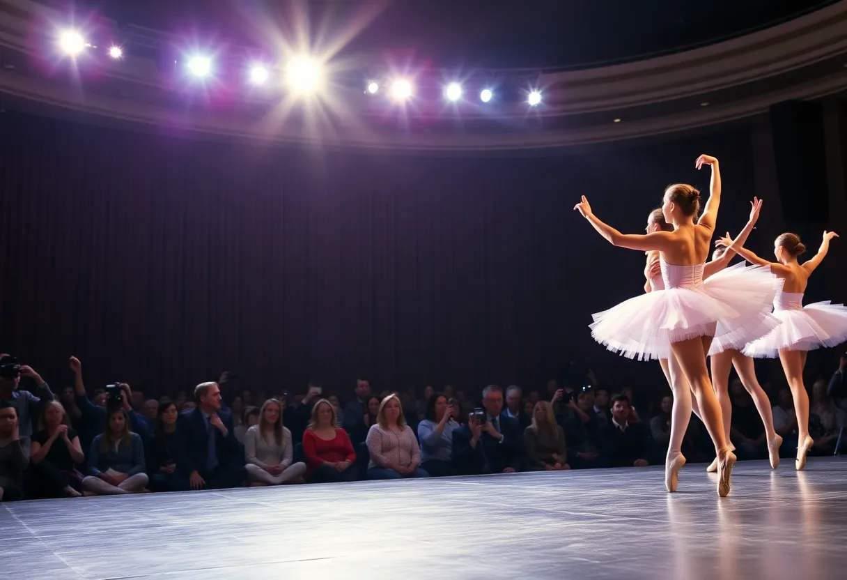 Dancers performing in a regional ballet production