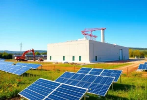 Image of a battery storage facility replacing a coal plant