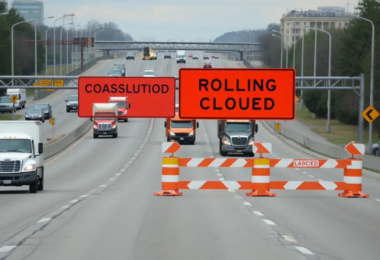 Traffic disruption due to blasting operations near I-485 in Charlotte