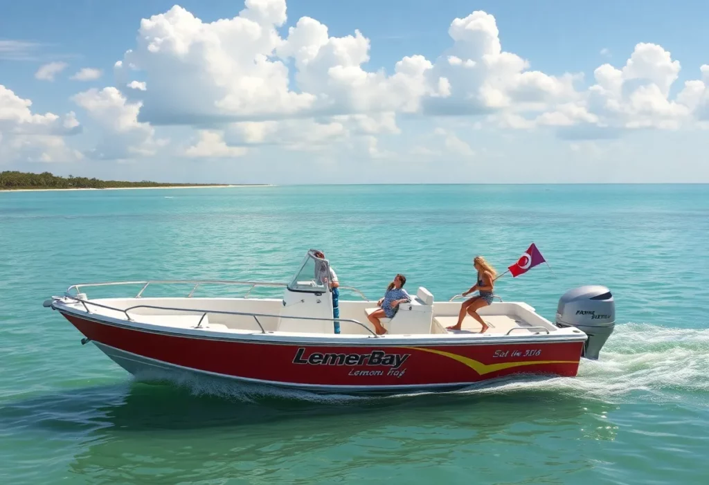 A boat on Lemon Bay in Charlotte County, Florida