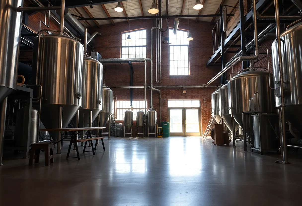 Interior of a brewery in Charlotte, North Carolina