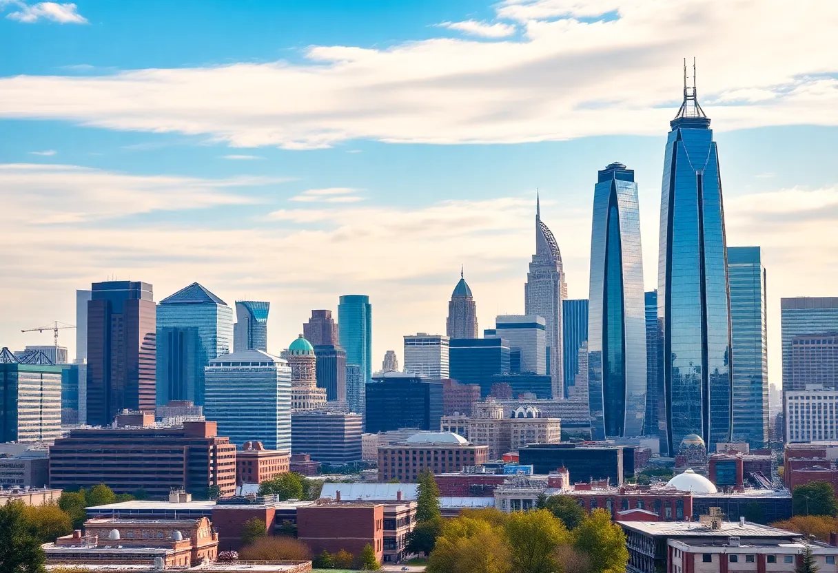 A view of Charlotte NC showcasing business buildings and innovation.