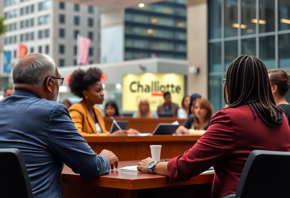 Charlotte City Council discussing public safety initiatives at a meeting.