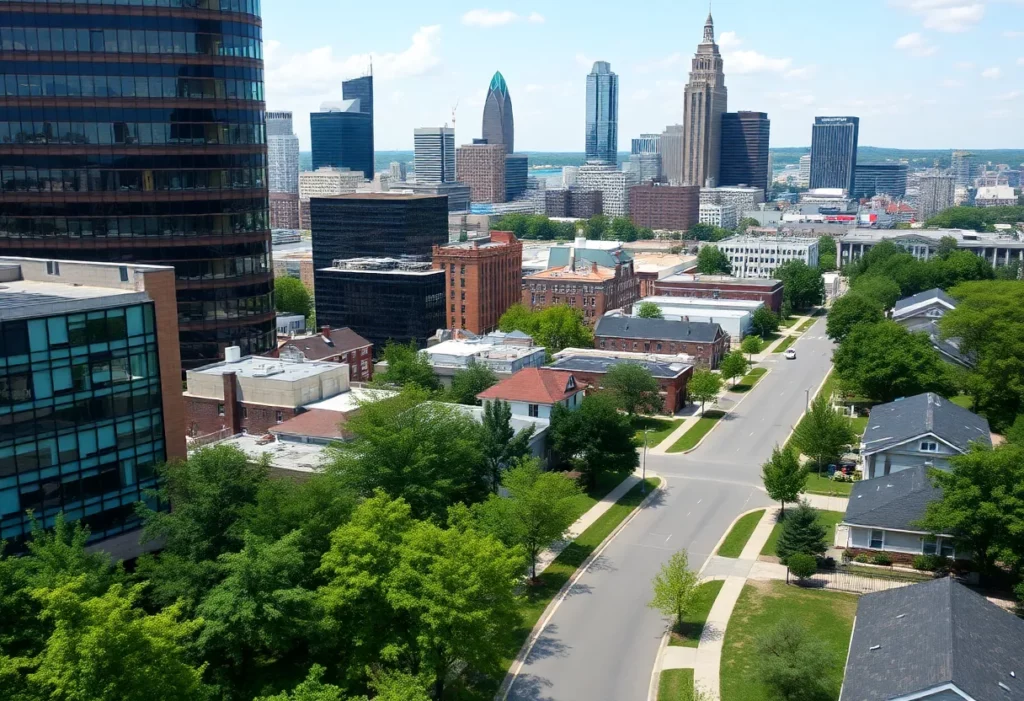 Urban scene of Charlotte, showcasing neighborhoods and community safety initiatives.