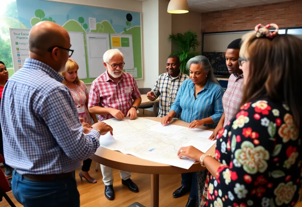 Community members engaged in planning discussions in Charlotte