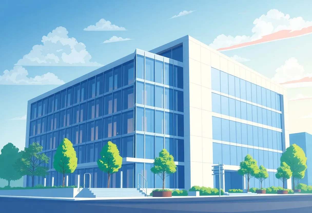 Modern office building representing business compliance in Charlotte NC