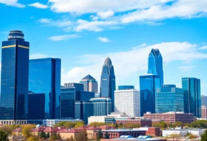 Skyline of Charlotte, North Carolina showcasing business district and economic prosperity.