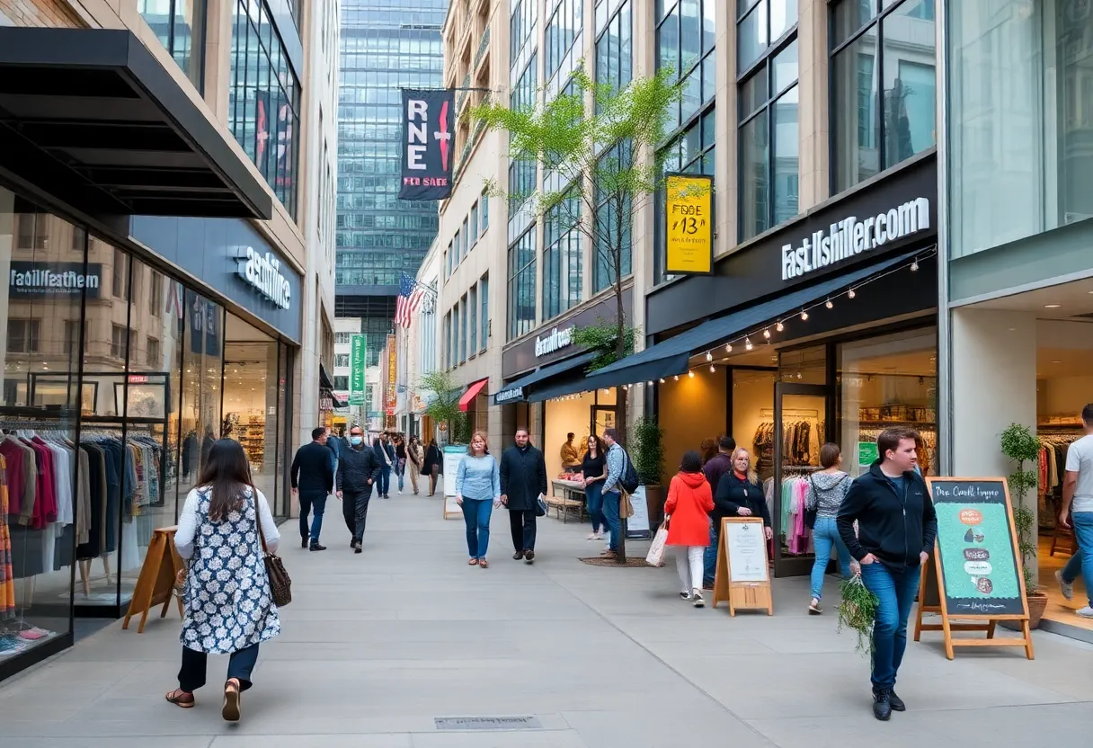 Vibrant small businesses in Charlotte, NC, promoting sustainability amidst fast fashion stores.
