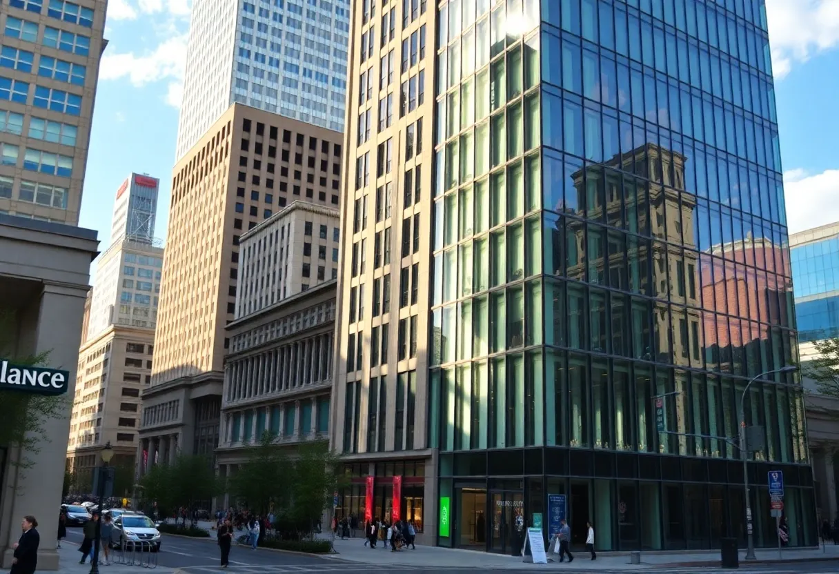 Financial district of Charlotte, NC, representing economic growth and banking sector.